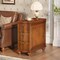 Dark Brown Wood Rectangular Side Table with 3 Drawers and Storage